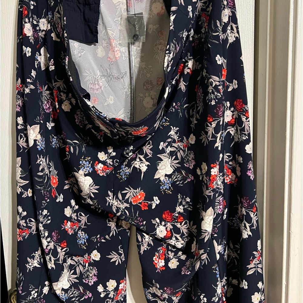 Floral wide leg dress pants and Blazer